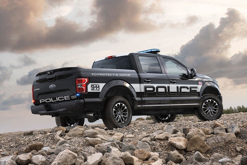 The top-speed is 'pursuit-rated', which essentially means the truck can maintain the high speeds for a long period of time. On the inside, Ford has made extra room for computers and other police equipment by mounting the gear selector on the steering column rather than between the seats.