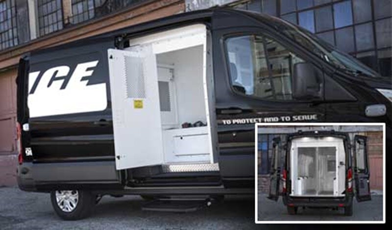Prisoner Transport Vehicle is based on Ford Transit. It comes with airconditioning, well only for the front cabin and perhaps large unpenetrable hinges for the back door.