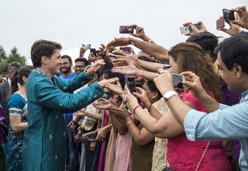 Justin Trudeau, Canadian Prime Minister, Mayor John Tory, Mahant Swami Maharaj, BAPS Shri Swaminarayan Mandir, Bochasanwasi Shri Akshar Purushottam Swaminarayan Sanstha, Ministry of External Affairs, Vikas Swarup, United Nations