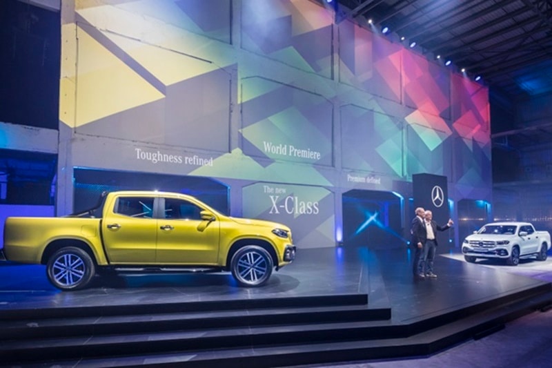 The X-Class will come equipped with passive and active safety equipment, including Active Brake Assist, Lane Keeping Assist and Traffic Sign Assist, among others. In the picture: Wilfried Porth, Member of the Board of Management of Daimler AG, Human Resources and Director of Labor Relations, Mercedes-Benz Vans, (right) and Volker Mornhinweg, Head of Mercedes-Benz Vans (left)
