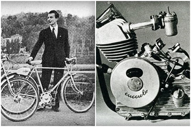 Not everyone knows that the origins of Ducati are in the heart of Bologna. The company, Società Scientifica Radio Brevetti Ducati (Ducati's original name), was founded on July 4th, 1926. It was in the middle of the WWII, a designer named Aldo Farinelli built an engine that could fit on a bicycle - the Cucciolo. It had a two-speed gearing that allowed full usage of the engine's power. The Cucciolo was presented at the Turin Fair in 1945 and the title of the Motociclismo magazine on July 26, 1945 read "A puppy was born in Turin".