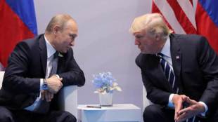us russia cybersecurity unit, Russian US cyber security, Vladimir Putin donald trump hamburg, g20 summit hamburg, putin trump handshake, Trump in Hamburg