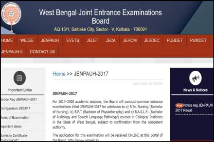 WBJEEB, WBJEEB JENPARH, WBJEEB JENPARH 2017, wbjeeb.in, JENPAUH 2017, JENPAUH 2017 admission, JENPAUH 2017 admission test, West Bengal Joint Entrance Examination Board, west bengal, west bengal news, education news