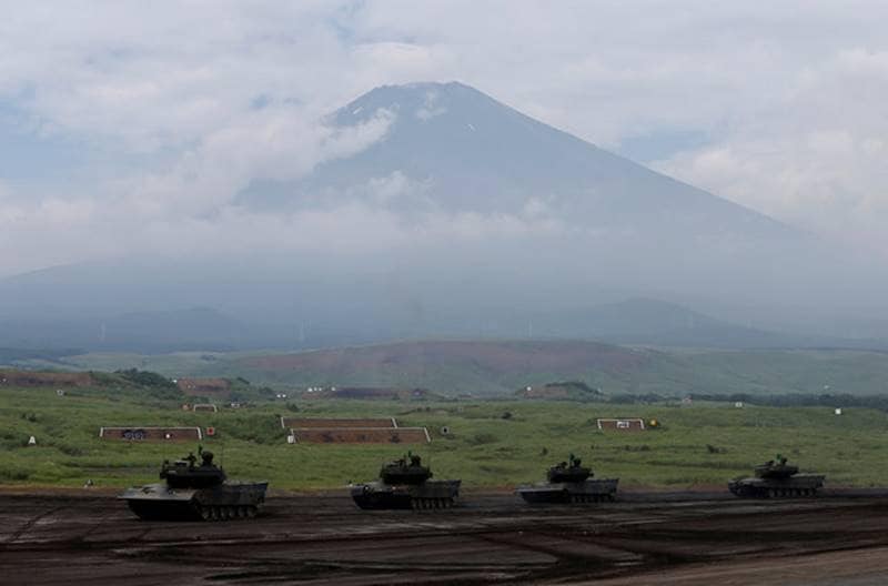 japan, japan military drill, japan drill, live fire drills, military, japan military, Japan Self Defense Forces, Mount Fuji, military exercise, soldiers, tanks, helicopters, tokyo, north korea, Kim Jong-Un, missile, japan latest news, japan pics, japan news, Mount Fuji pics