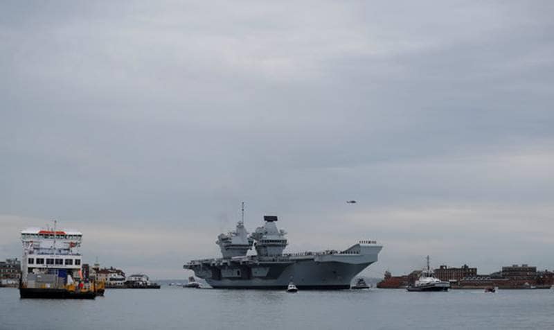 HMS Queen Elizabeth, HMS Queen Elizabeth images, HMS Queen Elizabeth pics, biggest warship, largest warship, Britain Royal Navy, HMS Queen Elizabeth sets sail, Britain largest-ever warship, UK biggest warship, sea trial, Scotland, aircraft carrier