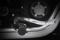 Mid-mounted foot controls.