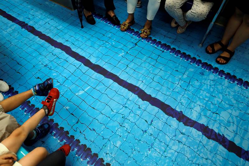 Summer Universiade, Summer Universiade taipei, taipei taiwan Summer Universiade, 2017 Summer Universiade, Taipei subway train, Mass Rapid Transit, Summer Universiade 2017, swimming pool floor, sports-themed train, sports-themed train taiwan