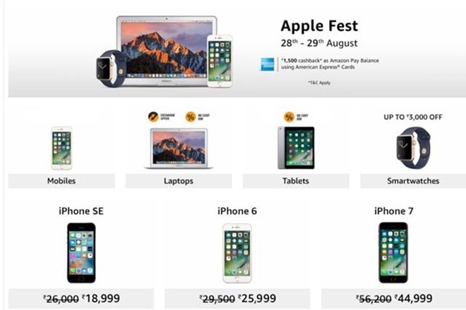 apple fest, amazon apple, amazon iphone, iphone sale, iphone price, iphone 7 price, iphone 6 price, iphone SE, iPhone 7, Amazon iPhone 7, Apple iPhone, Apple sale, Apple amazon sale, amazon india, amazon india sale