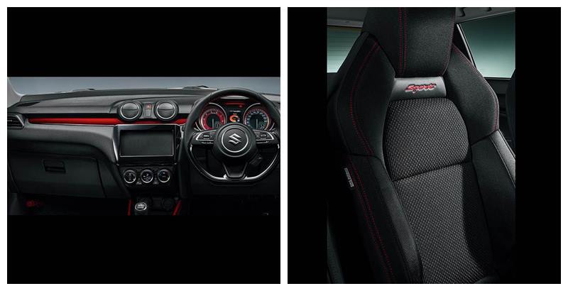 Interiors of Suzuki Swift is different in more than one way as compared to the standard third-generation Swift. Car seats are finished in red and has a ‘Sport’ branding on them. Certain other elements like the door panels and dashboard also gets red accents. You will see the red colour on the instrument panel gauges too. To compliment the red stitching on the seats, the gear knob and the steering wheel also gets red stitching to enhance the sporty look.