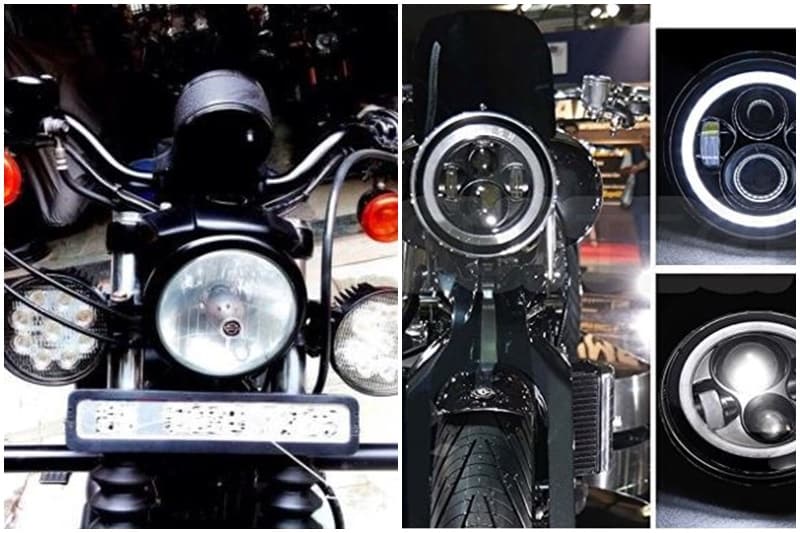 Halo angel eyes are quite popular with Royal Enfield users. Even if a customer is not keen on full customisation, the halo ring is a minimalistic add on that looks rather good. It is basically a ring of light in the headlamp cluster that is available at a price of about Rs 3500. Another addition can be fog lamps priced around Rs 500, that not only look good but also serve a purpose during foggy days. (Image: Amazon India)
