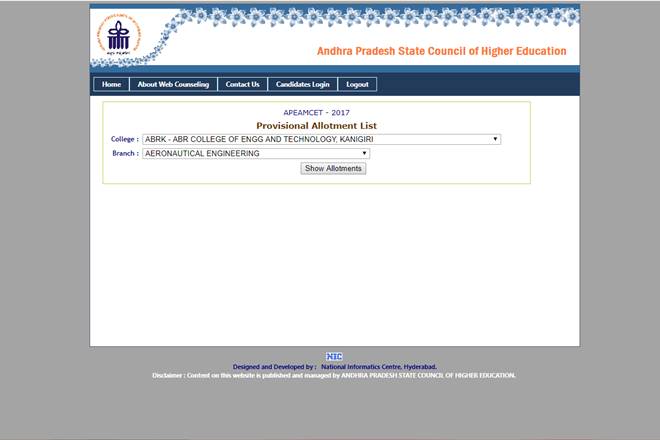 AP EAMCET 2017 results, AP EAMCET 2017, AP EAMCET 2017 test, Andhra Pradesh Engineering Agriculture and Medical Common Entrance Test, APEAMCET, AP SCHE, Andhra Pradesh State Council of Higher Education, AP EAMCET 2017 final seat allotment, AP EAMCET 2017 seat allotment, AP EAMCET allotment