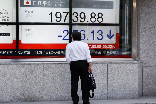 Asian shares, dollar, north korea, Guam, US stocks, North Korea, Pyongyang, Donald Trump, US president,  US inflation data, Jim Mattis, Swiss franc, Nikkei stock index Asian shares rallied and the dollar firmed on T