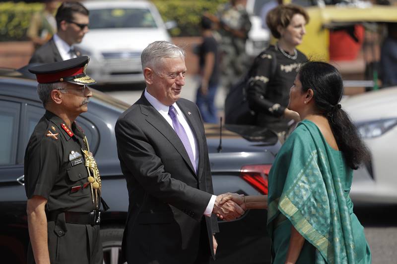 US Defense Secretary Jim Mattis visits India, US Defense Secretary, Jim Mattis, India, Defense Minister Nirmala Sitharaman, India Defense Minister Nirmala Sitharaman, Nirmala Sitharaman, Lockheed Martin's F-16 Block, fighter jets, aircraft, sunmarine, donald trump, military, latest pics, latest news