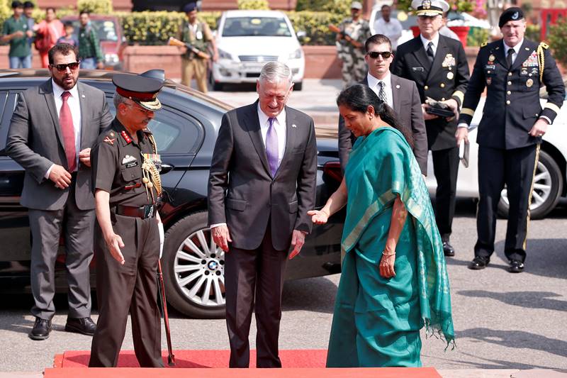US Defense Secretary Jim Mattis visits India, US Defense Secretary, Jim Mattis, India, Defense Minister Nirmala Sitharaman, India Defense Minister Nirmala Sitharaman, Nirmala Sitharaman, Lockheed Martin's F-16 Block, fighter jets, aircraft, sunmarine, donald trump, military, latest pics, latest news