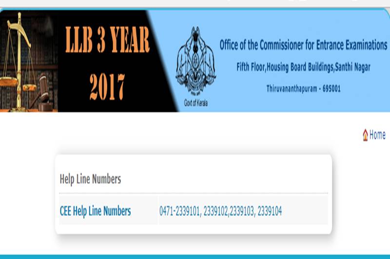 CEE Kerala , Kerala, Commissioner for Entrance Examinations