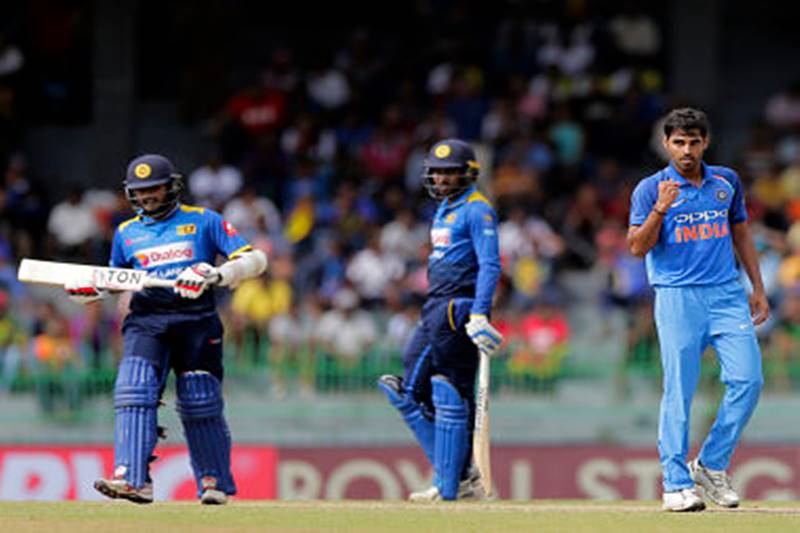 Bhuvneshwar Kumar: Bhuvneshwar Kumar had been bowling great line and length in the series but had failed to get as many wickets as he would have liked. But it was different on Sunday as Bhuvi registered his first five-for in ODI cricket with some excellent bowling. 4 of the 5 wickets were proper batsmen. He got the wicket of dangerous looking Thirimanne, using the angle perfectly to deceive the set Sri Lankan. He will now be looking to build on this performance. (AP)