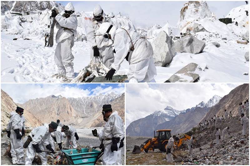 indian army, Swach Bharat Abhiyan, Siachen, world highest battlefield, cleanliness drive, cleanliness drive at Siachen, garbage, army pics, siachen pics, latest pics