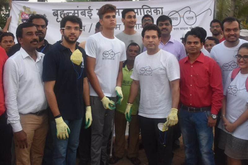 Swachhata Hi Seva, Swachhata bhaarat abhiyan, Sachin Tendulkar, Aaditya Thackeray, Narendra Modi, PM Narendra Modi, cleaning campaign