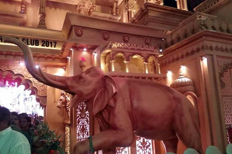 Durga Puja 2017, durga puja, kolkata durga puja, Kolkata, SreeBhumi Sporting Club Durga Pujo, Durga idol, SreeBhumi Sporting Club Durga Pujo pandal, bahubali themed durga puja, bahubali, mahishmati, durga puja festival, durga puja celebrations, durga pujo pics, durga puja pics, kolkata pics