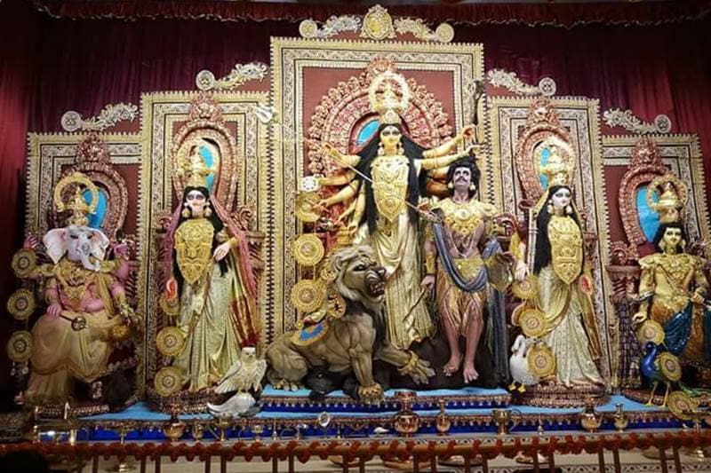 Durga Puja 2017, durga puja, kolkata durga puja, Kolkata, SreeBhumi Sporting Club Durga Pujo, Durga idol, SreeBhumi Sporting Club Durga Pujo pandal, bahubali themed durga puja, bahubali, mahishmati, durga puja festival, durga puja celebrations, durga pujo pics, durga puja pics, kolkata pics