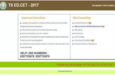 TS edcet, TS EDCET counselling, edcet.tsche.ac.in, TS EDCET counselling dates, TS EDCET counselling dates 2017, Certificate verification, Telangana State Council of Higher Education, web options, Common Entrance Test, MBBS, TS Ed.CET-2017, TS Ed.CET-2017, education news