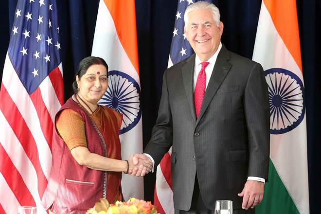 Sushma Swaraj, Rex Tillerson, terrorism, H1B ,  economic partnership,  UN General Assembly session