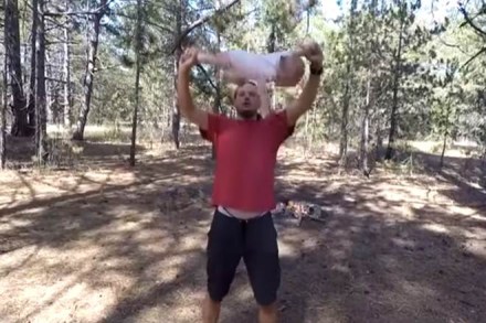 dad swings his baby, video of man swinging his daughter,  Ukrainian