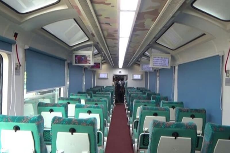 vistadome train india, glass ceiling coach
