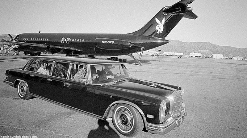 1969 Mercedes Benz Model 600 Pullman Limousine: First introduced at the 1963 Franfurt Auto Show only 600 of these luxury sedans were built till 1981. Other than Hugh Hefner who owned one, other top owners included King Hussein, Mao Tse-Tung, Queen Elizabeth II, the Shah of Iran, Marshal Tito, President Ceasescu of Romania, Prince Rainier, the Beatles, Elvis Presely, Hugh Hefner and of course the Pope.