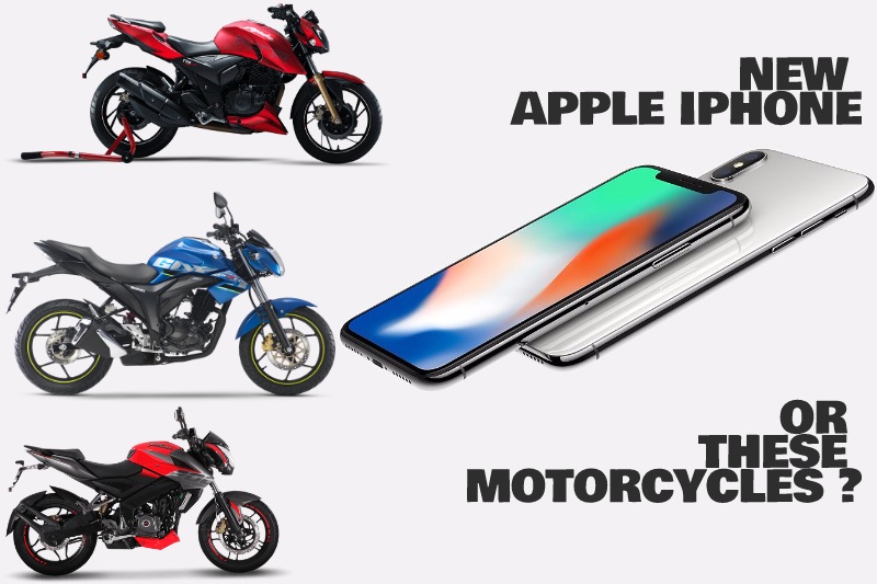 Apple iPhone has had an ecstatic and last longing effect on smart phone users ever since it was first launched in 2007. People lined up outside Apple stores to get their hands on one. It has come a long way since then with several upgrades - 3GS, 4, 4S, 5S, 6, 6S, 6S Plus and then 7, 7 Plus. Now, there is a new one out with features like face recognition, animated emojis and ways to put a dinosaur in your videos. Sounds like fun doesn't it? But all this comes at a price, a price rather too big - Rs 89,000 for 64GB and Rs 1.02 lakh for the one with 256GB. However, if you are an enthusiast of all things tech, you'll probably not mind spending on it. But if you are an auto enthusiast even to the slightest extent, we're here to confuse you. iPhone X or these bikes? Read on.