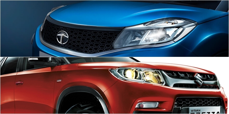 Both the Tata Nexon and the Vitara Brezza get projecter headlamps. However the Nexon does get LED DRLs as well, and we'd say we prefer the design on the Nexon although that is purely a matter of choice.
