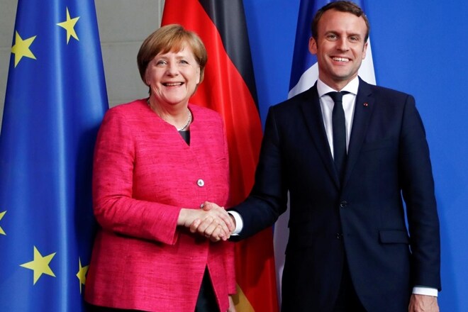 French President Emmanuel Macron, German chancellor Angela Merkel, Emmanuel Maron Angela Merkel pledge, European union pledge, Brexit, world news