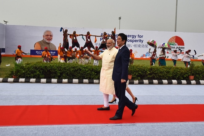 modi japan, Modi-Abe roadshow LIVE, modi abe, modi abe live, bullet train, bullet train news, pm narendra modi, Shinzo Abe, india, japan, Ahmedabad, Sabarmati Ashram, Gujarat modi japan, Modi-Abe roadshow LIVE, modi abe, modi abe live, bullet train, bullet train news, pm narendra modi, Shinzo Abe, india, japan, Ahmedabad, Sabarmati Ashram, Gujarat