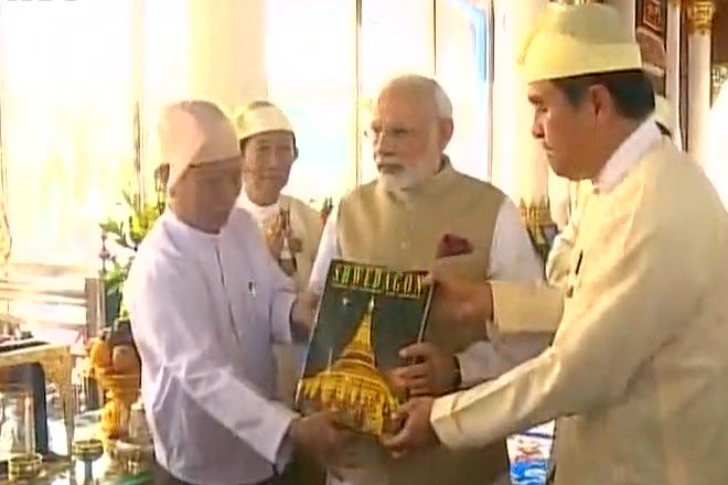 Narendra Modi in Myanmar, pm narendra modi, pm modi, Shwedagon Pagoda, Yangon, kali bari, Yangon kali bari, modi myanmar visit