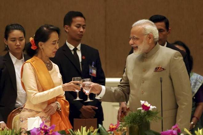 aun san suu kyi, modi suu kyi, myanmar visit, modi myanmar visit, india news
