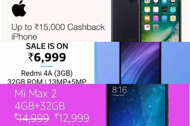 Amazon vs Flipkart vs Paytm, Amazon sale, flipkart sale, paytm sale, Amazon great india sale, Amazon smartphone offers, Amazon deals on smartphones, flipkart big billion day sale, big billion day, big billion day 2017, big billion day 2017 sale, paytm sale, paytm 2017 sale, paytm mera cashback sale, deals on smartphones, discounts on smartphones, offers on smartphones, smartphone offers, technology news, industry news, latest news