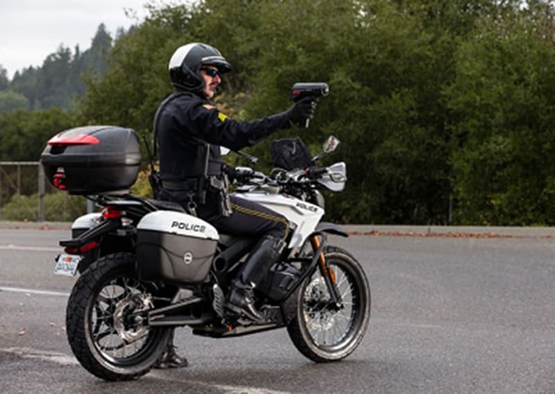 Zero MMX An electric motorcycle for a police department may seem like a ridiculous idea, the Los Angeles Police Department, thinks otherwise. The Zero MMX which is an electric ADV motorcycle, is their weapon of choice, of course their bike has some slight modifications in the form of a specialised dashboard and a hot-swap battery, emergency lights, sirens and larger panniers for all the gear that goes with it. Not to mention that an electric bike is exactly what you would want for sneaking up on perps.