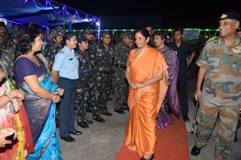 diwali, diwali 2017, diwali in india, Defence Minister Nirmala Sitharaman, Nirmala Sitharaman, Tri Services, Andaman and Nicobar, Port Blair