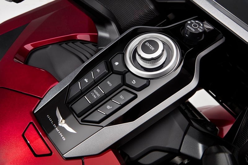 The 2018 Gold Wing features a throttle-by-wire system that has opened the door to four riding modes (Tour, Sport, Econ, and Rain), Honda Selectable Torque Control (HSTC), Hill Start Assist, and a finely tuned cruise-control system. Selecting the riding mode that's best suited for the riding conditions is easily accomplished through the Gold Wing's new controls, and then confirmed via a seven-inch full-colour Thin Film Transistor liquid-crystal display.