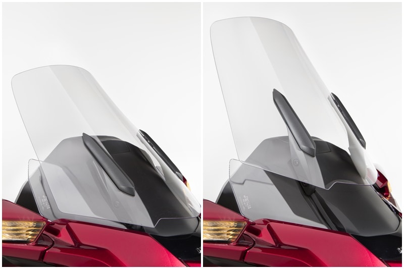 The Gold Wing is offered in two variants - Gold Wing and Gold Wing DCT, which comes with saddlebags but no top case or the accompanying rear audio speakers. The electric windscreen is shorter on these models, and preload adjustment is manual. HSTC, electric damping-adjust, center stand, and heated grips are not included. The Gold Wing or GL1800 sold in India is priced at Rs 32,16,152.