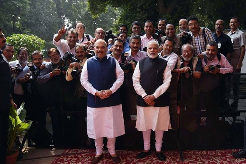 PM Narendra Modi, pm modi, modi, narendra modi, Diwali Milan, Diwali Milan programme, BJP Deepawali Mangal Milan Samaroh, Deepawali Mangal Milan Samaroh, media, journalists, reporters, bjp headquarters