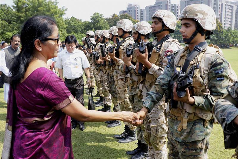 Nirmala Sitharaman, defence minister, india defence, Air Force, Jamnagar Air Force Station, defence minister Nirmala Sitharaman, MiG29 fighter aircraft, IAF, MiG29 fighter jet, pictures, images, latest pics