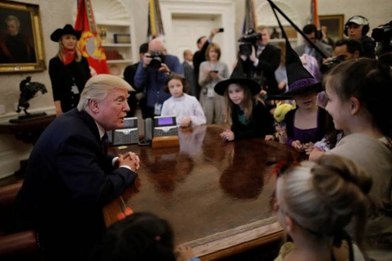 Halloween, Halloween 2017, donald trump, trump administration, us president, us president donald trump, trump, us, oval office, white house, Halloween party, us press, white house