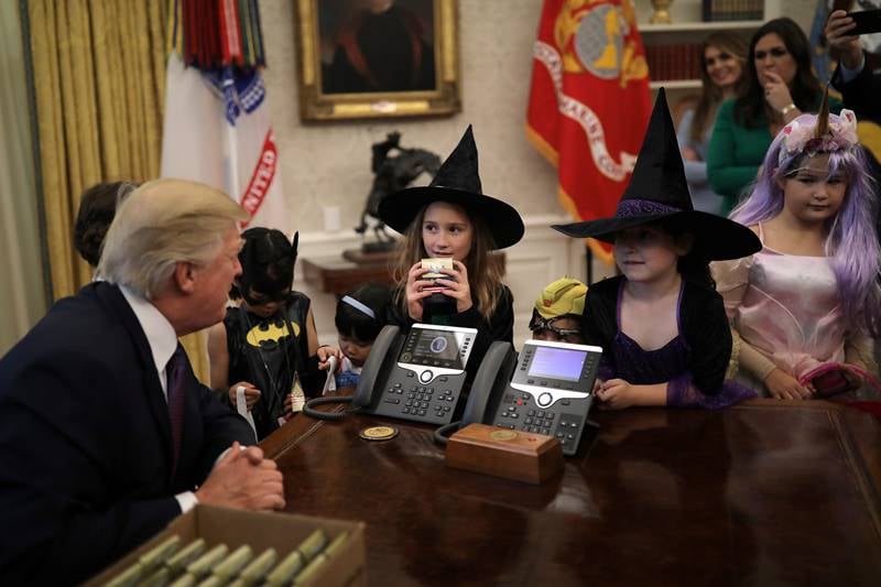 Halloween, Halloween 2017, donald trump, trump administration, us president, us president donald trump, trump, us, oval office, white house, Halloween party, us press, white house