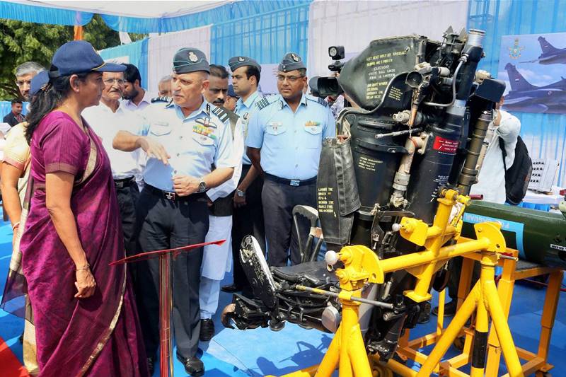 Nirmala Sitharaman, defence minister, india defence, Air Force, Jamnagar Air Force Station, defence minister Nirmala Sitharaman, MiG29 fighter aircraft, IAF, MiG29 fighter jet, pictures, images, latest pics