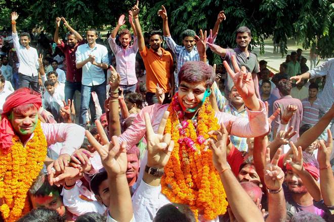 samajwadi party, samajwadi party students win, allahabad university elections, allahabad university polls