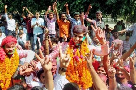 samajwadi party, samajwadi party students win, allahabad university elections, allahabad university polls