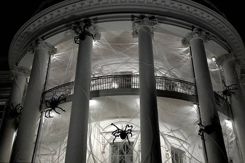 White House, Donald Trump, Halloween, Halloween night, Halloween celebrations, Halloween celebrations at White House, White house prepares for Halloween celebrations, spider web in White house, Donald Trump celebrates Halloween celebrations, White House decorated for Halloweens, Halloween celebrations in the US, picture of White House, picture of Halloween celebrations at White House, picture gallery