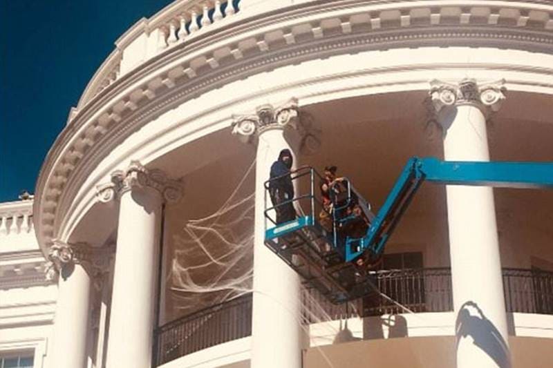 White House, Donald Trump, Halloween, Halloween night, Halloween celebrations, Halloween celebrations at White House, White house prepares for Halloween celebrations, spider web in White house, Donald Trump celebrates Halloween celebrations, White House decorated for Halloweens, Halloween celebrations in the US, picture of White House, picture of Halloween celebrations at White House, picture gallery