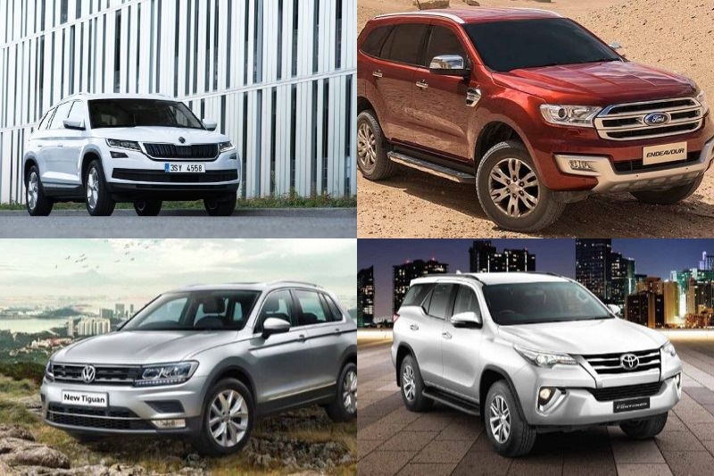 Skoda Kodiaq SUV is the latest SUV to join the increasing line-up of SUVs in Indi and the segment is now spoiled with choices. Both Toyota Fortuner and Ford Endeavour have been doing well in the Indian market for a while now and Skoda Kodiaq is now the most premeium offering costing more than Tiguan, Endeavour and Fortuner. Skoda Kodiaq is offered on in one diesel engine variant and is priced at Rs 34.49 lakh (ex-Delhi). Volkswagen Tiguan that shares its platform with Kodiaq is available in two variants priced between Rs 27.49 - 30.87 lakh (ex-Delhi), Ford Endeavour starts at Rs 25.08 lakh (Ex-Delhi) and Toyota Fortuner is avaialble in both petrol and diesel engine options and the price starts from Rs 25.71 lakh and 27.27 lakh (ex-Delhi) for petrol and diesel variants respectively.